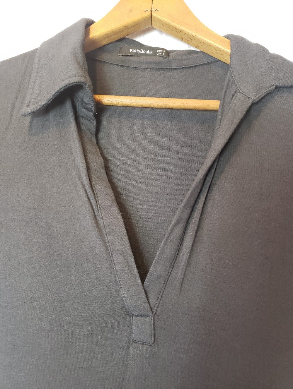 PATTYBOUTIK Charcoal Gray Polo Style Bodycon Mini Dress Small - Picture 3 of 6